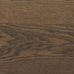 Ebony wood stain on oak flooring with near-black finish