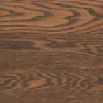 Espresso wood stain on oak flooring with dark brown almost black tones