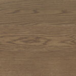 Gunstock stain on oak flooring with warm red-brown tones