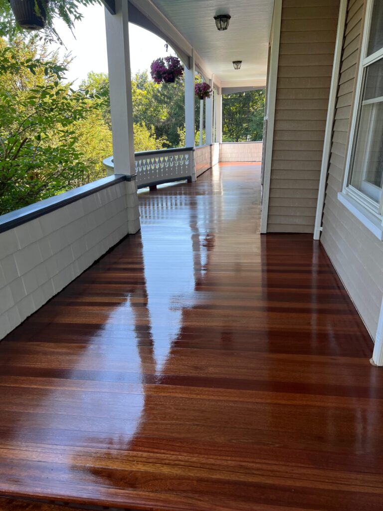 High-Gloss Mahogany Porch Refinishing by PHF